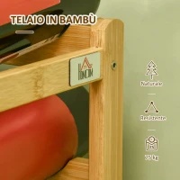 HOMCOM Scaffale Portabottiglie Vino a 4 Livelli per 16 Bottiglie in Legno di Bambù, 43x23.5x38cm(m-6)