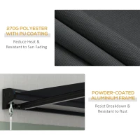 Outsunny 3 x 2.5m Electric Awning with LED Light, Aluminium Frame Retractable Awning Sun Canopies for Patio Door Window(m-6)