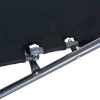 Outsunny Chaise Longue Pliable Bain de Soleil fauteuil relax jardin transat de Relaxation Dossier inclinable avec dossier réglable Repose-Pied Polyester Oxford Noir(m-9)