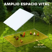 PawHut Corral para Gallinas Gallinero Metálico Grande de 3x1,7x1,9 m con Cubierta Impermeable y Anti-UV Plata(m-4)