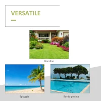 Outsunny Lettino Prendisole da Giardino , Sdraio da Piscina di Lusso in PE Rattan e Alluminio con Cuscino, 195x68x31 cm(m-7)