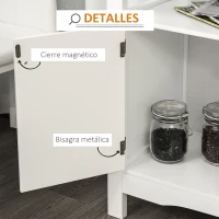 HOMCOM Aparador de Comedor con 1 Cajón 1 Estante Abierto 2 Puertas y Botellero para 12 Botellas 116,5x40x82,5 cm Blanco(m-6)