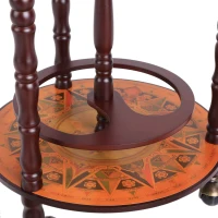 HOMCOM Bar globe terrestre Vintage déco. cartographie Vieux Monde mappemonde sur roulettes Ø 45 x 87H cm range-bouteilles et verres globe ABS châssis bois(m-4)