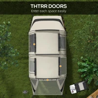 Outsunny Four Man, Two Room Blackout Tent, with Accessories - Khaki(m-6)