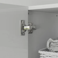 HOMCOM Columna de Baño de Pared con Estantes Ajustables y 2 Puertas Mueble de Baño Moderno 40x30x160 cm Blanco(m-9)