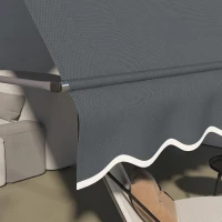 Outsunny Toldo Manual Retráctil con Manivela 350x120x210-300 cm con Altura Ajustable Impermeable y Anti-UV Gris Oscuro(m-8)