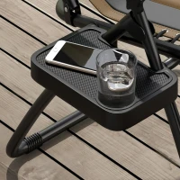 Outsunny Zero Gravity Lounger Chair Set of 2, Folding Reclining Patio Chair with Padded Seat, Cup Holder, Soft Cushion and Headrest for Poolside, Camping, Coffee(m-9)