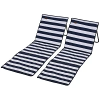 Outsunny Lot de 2 tapis de plage rembourré dossier inclinable multi-positions sac de transport inclus métal polyester(m-10)