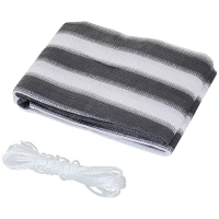 Outsunny Lot de 2 Brise-Vue renforcés occultants brise vue pour balcon HDPE Haute densité 52 œillets + 4 Cordons dim. 5L x 0,90H m Gris Blanc rayé(m-10)