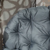 Outsunny Swivel Egg Chair with Cushions, Foldable Basket Seat and Metal Frame, Indoor Outdoor Lounge Chair for Balcony, Patio and Living Room, Grey(m-9)