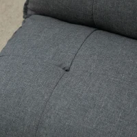 HOMCOM Tiefer Relaxsessel, 13 Positionen, Leinenoptik, Metallstruktur, 100 x 71 x 54 cm, Grau(m-8)