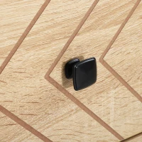 HOMCOM 5 Drawer Chest Sideboard Cabinet Storage Unit Bedroom Home Unique Zigzag Design w/ Black Metal Handles Anti Tip & Top(m-9)