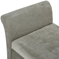 HOMCOM Panca Fondoletto con Vano Contenitore in Stile Vintage, Pouf imbottito, Panca per Ingresso e Camera con Braccioli, Grigio(m-9)