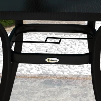 Outsunny Outdoor Tisch für 4 Personen, Stahlgestell, 80L x 80B x 72H cm, Schwarz(m-9)
