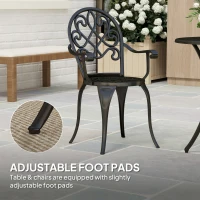 Outsunny Three-Piece Elegant Aluminium Garden Set - Black(m-7)
