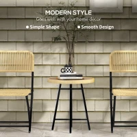 Outsunny Rattan Border Outdoor Side Table - Natural Wood Finish(m-4)