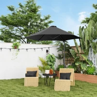 Outsunny 2.5m Rotating Cantilever Parasol - Black(m-2)