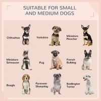 PawHut Extendable Elevated Dog Bed, Rattan Dog House w/ Water-Resistant Roof, Removable Cushion - Grey(m-7)