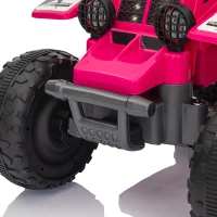 AIYAPLAY 6V Electric Quad Bike for Kids, Ride On ATV w/ Forward/Reverse, Headlights, for Ages 18-36 Months, Pink(m-8)