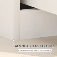 HOMCOM Mesita de Noche Moderna Mesilla de Noche con Cajones con Frontal Blanco Brillante y Almohadilla 40x40x48 cm Blanco(m-6)