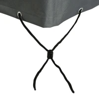 Outsunny 205x192cm Outdoor Garden Rattan Furniture Protective Cover Water UV Resistant Grey(m-8)