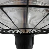 HOMCOM Chauffage radiant suspendu Ø 48 x 35H cm 2 tubes 1000/2500 W chaine + mousqueton intégrés noir(m-8)