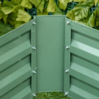 Outsunny Pflanzkasten, 2er-Set, Blumenkasten, offener Boden, Stahlrahmen, grün, (2 x) 100 x 100 x 30 cm(m-7)