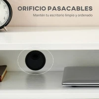 HOMCOM Escritorios Apilables Conjunto de 2 Mesas Escritorio para Ordenador Portátil con Ruedas 2 Cajones para Oficina 100x36x88 cm Blanco(m-7)