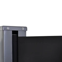 Outsunny 600 x 180 cm (HxL) Retractable Awning Double Canopy Side Privacy Protection Sun Shade Side Blind w/ Steel Frame Versatile Use In Garden Patio - Dark Grey(m-8)