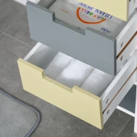 HOMCOM Storage Tower, Dresser Chest of Drawers, Wood Top, Organizer Unit for Closets Bedroom Nursery Room Hallway(m-9)