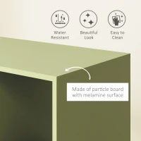 HOMCOM Open Wardrobe on Wheels, Bedroom Wardrobe with Clothes Hanging Rail, 2 Storage Shelves, Mobile Garment Rack for Cloakroom, Hallway, Green(m-4)