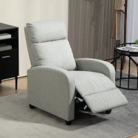 HOMCOM 135° Push Back Recliner Armchair, with Footrest - Grey(m-2)