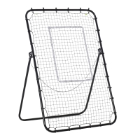 HOMCOM Red de Rebote Plegable Reboteador de Metal con 4 Ángulos y Altura Ajustables para Entrenamiento de Fútbol Tenis Béisbol Deportes 123x73x178,5 cm Negro