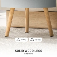 HOMCOM 3-Tier Coffee Table, Round End Table with 2 Hidden Compartments and Detachable Tray, Side Table with Storage for Living Room, Grey(m-6)