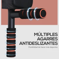 HOMCOM Barra de Dominadas de Pared con Almohadillas Barra de Pull Up de Acero Multifuncional para Fitness Entrenamiento en Casa Adultos Carga Máx. 120 kg 93x72x48 cm Negro(m-6)