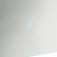 kleankin Espejo de Baño con Luz LED con Función de Antivaho Marco de Aluminio e Interruptor Táctil 70x50 cm Plata(m-7)