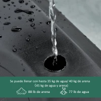 HOMCOM Canasta de Baloncesto con Altura Ajustable 206-260 cm Aro de Baloncesto con Ruedas y Base Rellenable Negro(m-5)
