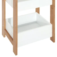 HOMCOM 3-Tier Bathroom Rack Storage Shelf Bamboo Organiser Shower Tower for Narrow Place(m-7)