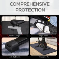 HOMCOM Stationary Exercise Bike 10kg Flywheel Gym Office Cycling Training Fitness w/ LCD Monitor, Protection Mat(m-8)