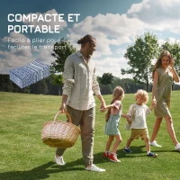 Outsunny Tapis extérieur Style Graphique - Tapis réversible 2 Motifs - dim. 2,74L x 1,82l m - PP Haute densité 310 g/m²(m-4)