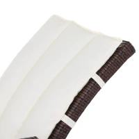 Outsunny Rocking Chair Fauteuil à Bascule Grand Confort Style Cosy Coussins Assise Dossier déperlant crème résine tressée Imitation rotin Chocolat(m-8)