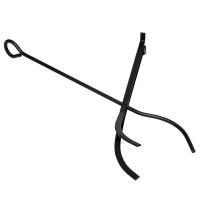 Outsunny Estante de Leña para chimenea 40x30x74,5 cm Soporte para Leña de 2 Niveles Leñero Exterior e Interior Metálico con 4 Herramientas para Chimenea Carga Máx.100 kg Negro(m-8)