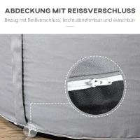 Outsunny Hocker, Ottomane, aufblasbar, waschbarer Bezug, bis 150 kg belastbar, dunkelgrau, 80 x 80 x 37 cm(m-5)