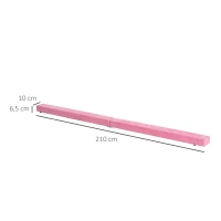 HOMCOM Faltbarer Schwebebalken, rutschfest, Wildlederbezug, robustes Holz, 210 x 10 x 6,5 cm, Rosa(m-3)