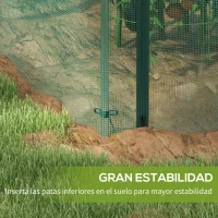 Outsunny Jaula de Cultivo con Soportes de Acero Puerta con Cremallera para Proteger las Plantas en Patio 120x120x110 cm Verde(m-7)