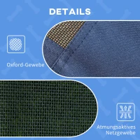 PawHut Hundebett mit Baldachin, Outdoor-Hundebett, klappbar, erhöhter Stand, Blau + Schwarz(m-5)