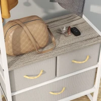 HOMCOM Perchero para Ropa Perchero Recibidor con 3 Cajones de Tela y Estante de Almacenamiento 58,5x30x178 cm Natural(m-9)