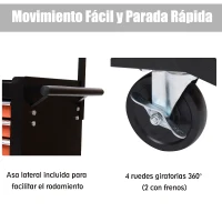 HOMCOM Carro Caja de Herramientas Taller Movil 7 Cajones 1 Cerradura 2 llaves 4 Ruedas(m-6)