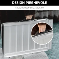 HOMCOM Rampa per Sedia a Rotelle in Alluminio Ripiegabile (61 x 72cm)(m-5)