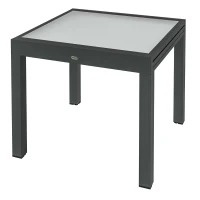Outsunny Table Extensible de Jardin Grande Taille dim. dépliées 160 x 80 x 75 cm Aluminium Plateau Verre trempé transparent(m-1)